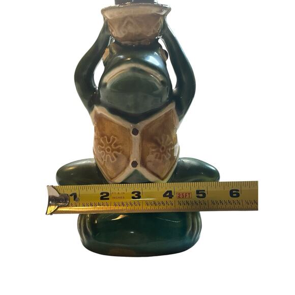 Frog Ceramic Candle Stick Figurines Set 2 Boy Girl Glazed Vintage - Picture 7 of 11